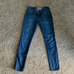 SO brand skinny dark wash jeans